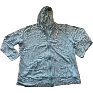 Eddie Bauer Turquoise Zip Up Hoodie 100% Cotton Women’s Plus 2XL ST782